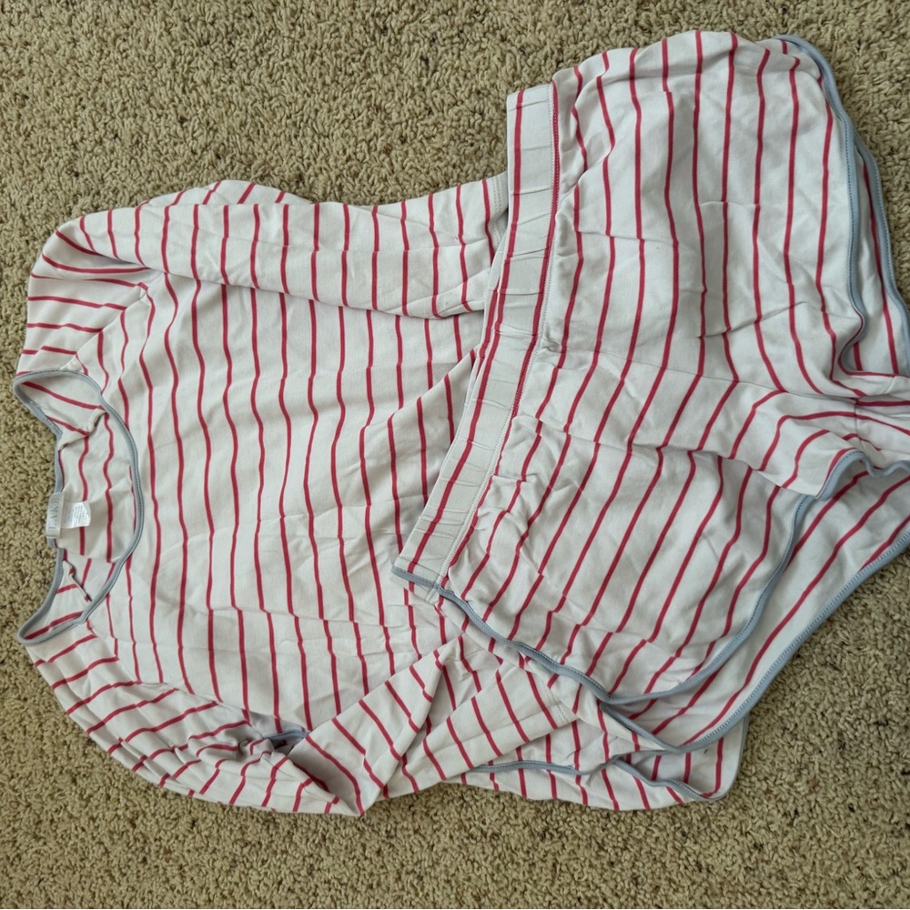 Lake Red and White Striped Kids Shorts